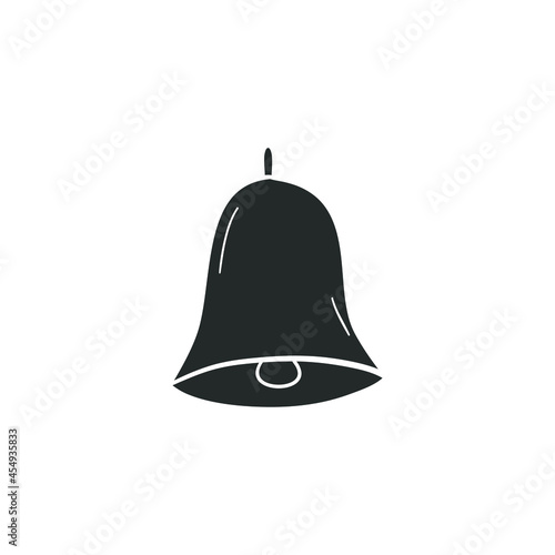 Bell Icon Silhouette Illustration. Sound Vector Graphic Pictogram Symbol Clip Art. Doodle Sketch Black Sign.