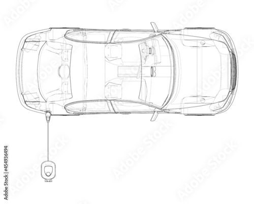 Electric car charging station. Electromobile