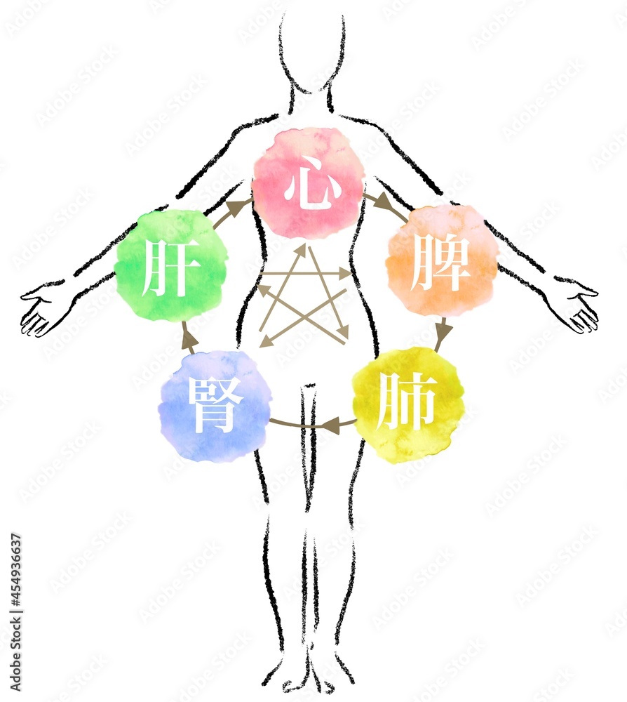 東洋医学の五行イラスト Stock Illustration Adobe Stock