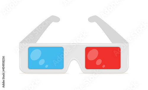 3D glasses for watching a movie. Vector flat illustration.