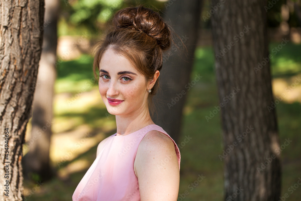 Close up portrait of a young beautiful girl in summer park Close up portrait of a young beautiful girl in summer park