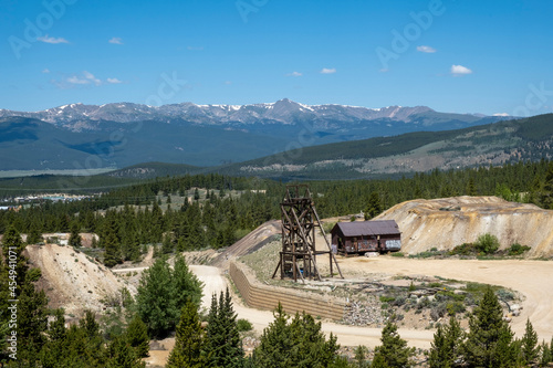 Views along Mineral Belt Trail of the remnants of 1880s  Leadville mines,  a loop through Leadville, which is tucked into the Rocky Mountains of central Colorado., USA.