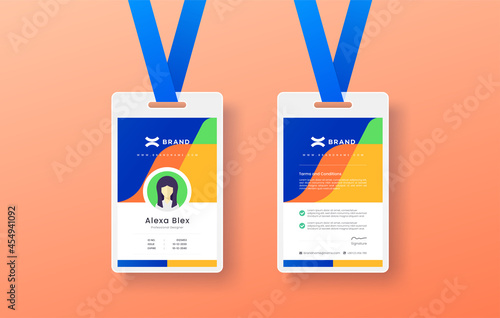 Professional Simple and Clean Colorful Modern Company Business Or Shop ID Card Design Editable Vector Template
