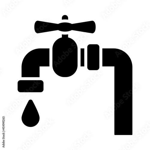 Flat Design Pipe With Valve Icon
