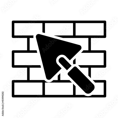 Icon Of Brick Wall With Trowel
