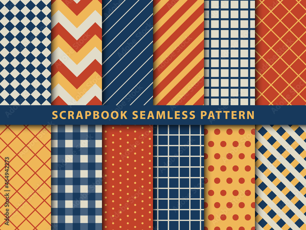 Collection of scrapbook seamless pattern Collection of scrapbook seamless pattern
