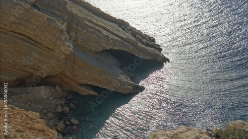 rocks in the sea rocks in the sea in the Greek island of koufonisi August 2021 photo