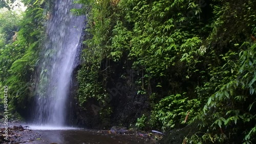 beautiful waterfall and river in the cave