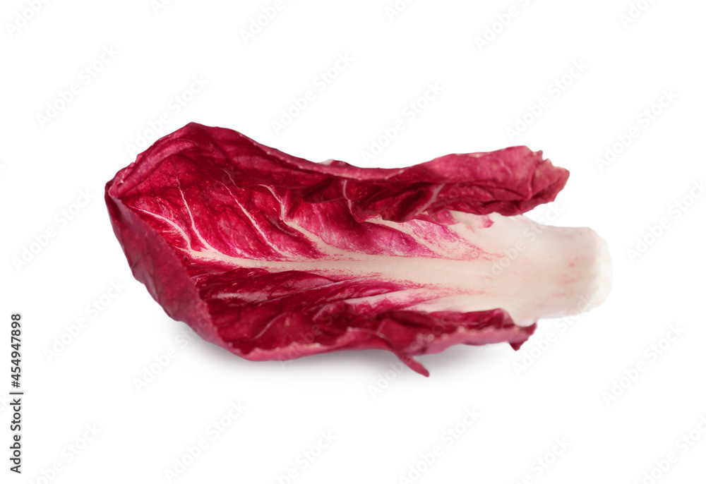 Leaf of ripe radicchio isolated on white Leaf of ripe radicchio isolated on white