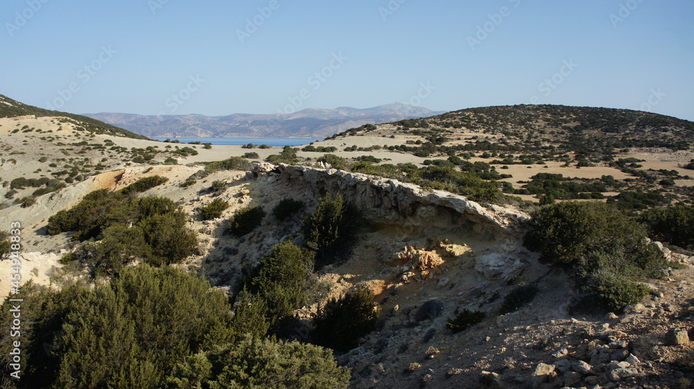 coast of island and rocks in kato Koufonisi island Cyclades Greece coast of island and rocks in kato Koufonisi island Cyclades Greece