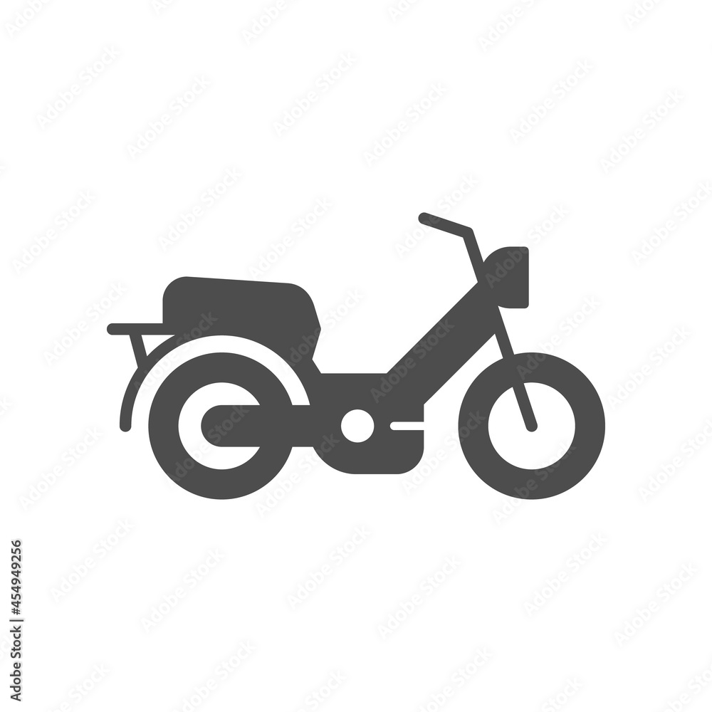 Moped or scooter glyph icon Moped or scooter glyph icon