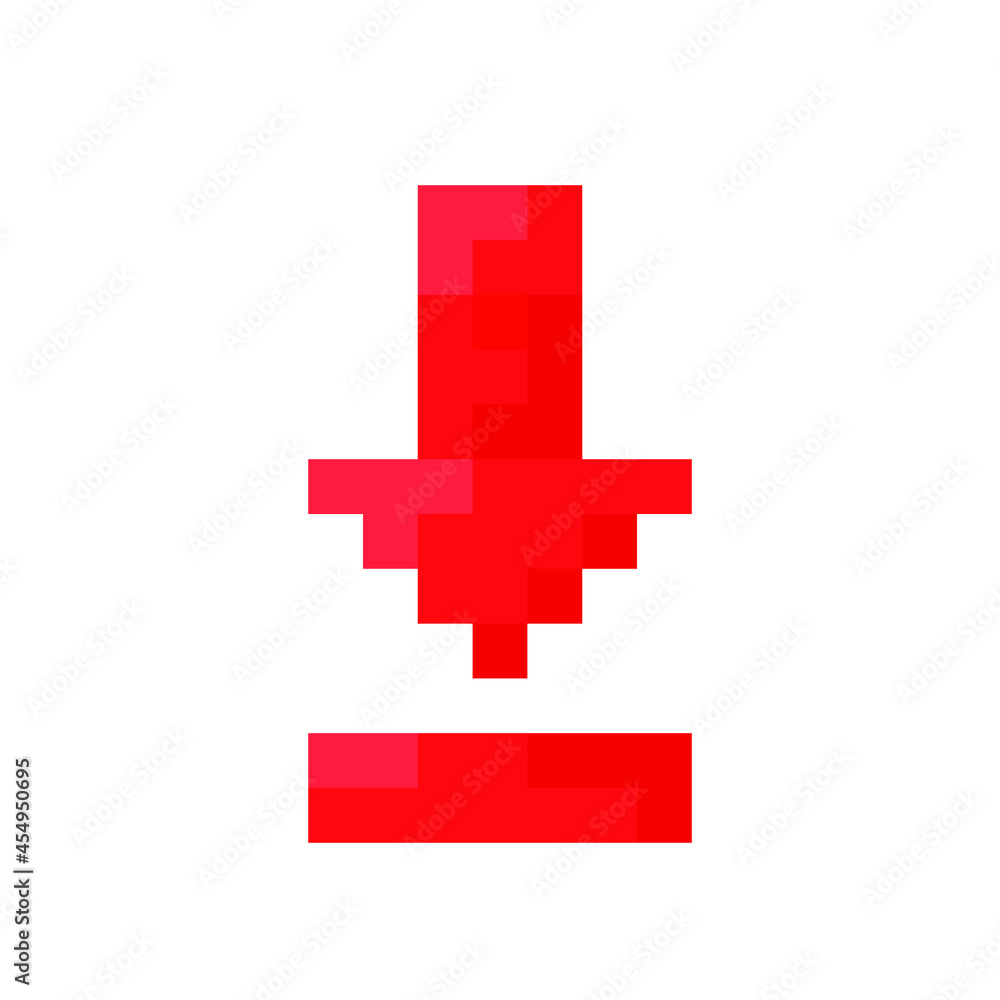 Obraz premium Download pixel icon. Podcast 8-bit vector illustration.