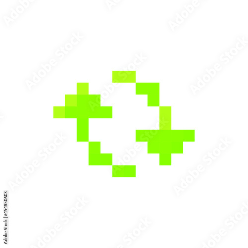 Reboot pixel icon. Podcast 8-bit vector illustration.