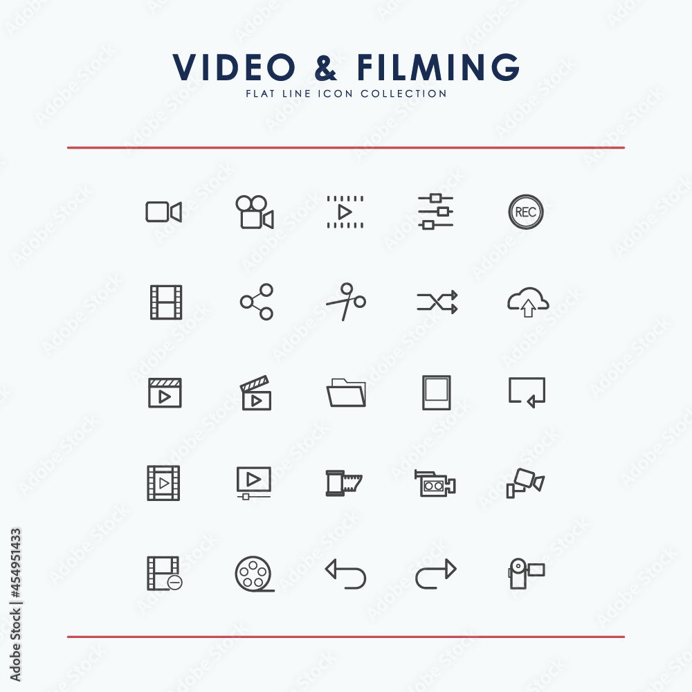 Video and Filming Line Icon Video and Filming Line Icon