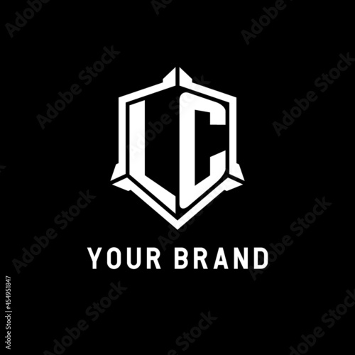 LC logo initial with shield shape design style