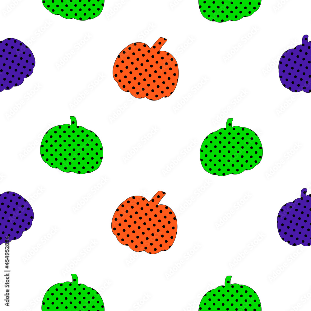 Seamless pattern pumpkin dots vector illustration Seamless pattern pumpkin dots vector illustration