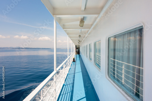 Outside corridor in the ferry boat to Corfu