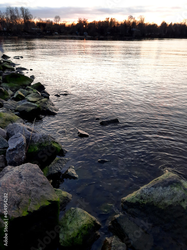 sunset over the river