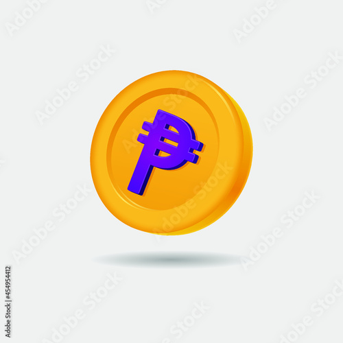 3D icon of peso coin