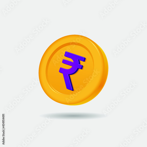 3D icon of Indian Rupee coin