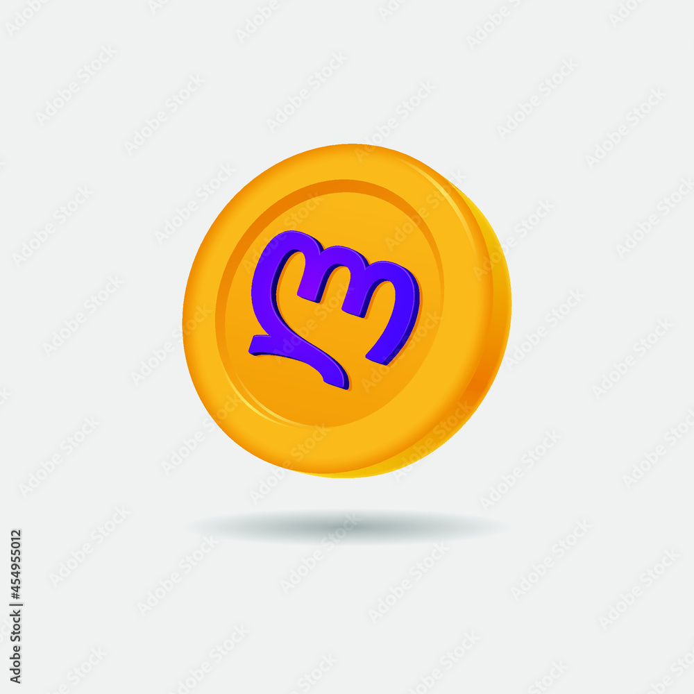 3D icon of lari coin