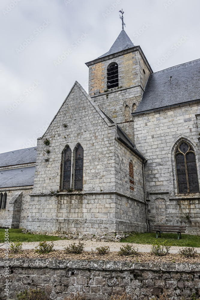 Saint-Martin Church (or Saint-Lezin Church, XVI - XIX centuries) - Catholic Church in Blosseville. Blosseville-sur-Mer - commune in Seine-Maritime department, Normandy region in northwestern France.