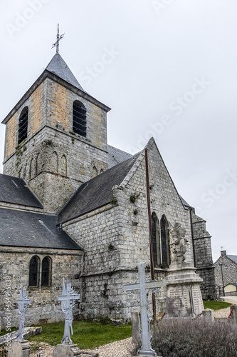 Saint-Martin Church (or Saint-Lezin Church, XVI - XIX centuries) - Catholic Church in Blosseville. Blosseville-sur-Mer - commune in Seine-Maritime department, Normandy region in northwestern France.