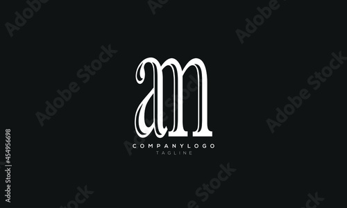 AM, MA, Abstract initial monogram letter alphabet logo design