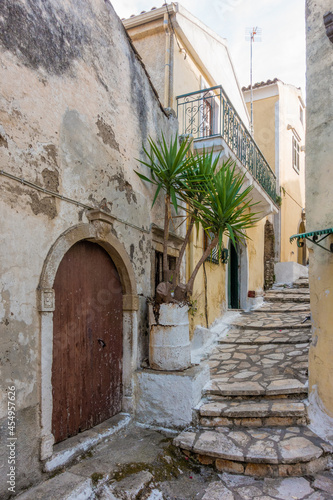 Fototapeta Naklejka Na Ścianę i Meble -  Street in Sinarades village, Corfu island, Greece 