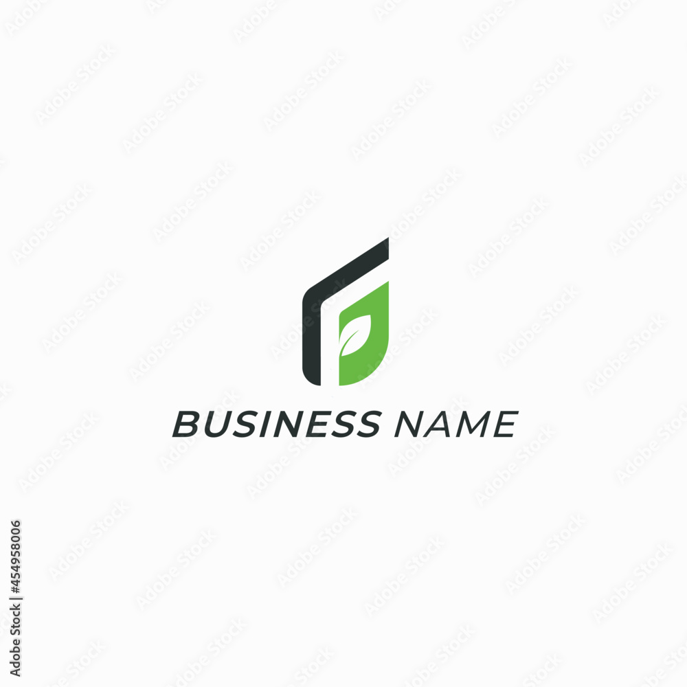 design logo leaf and letter F design logo leaf and letter F
