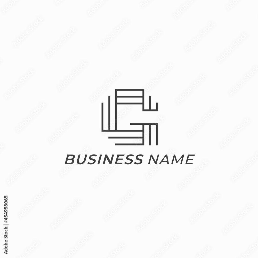 design logo line minimalis and letter G