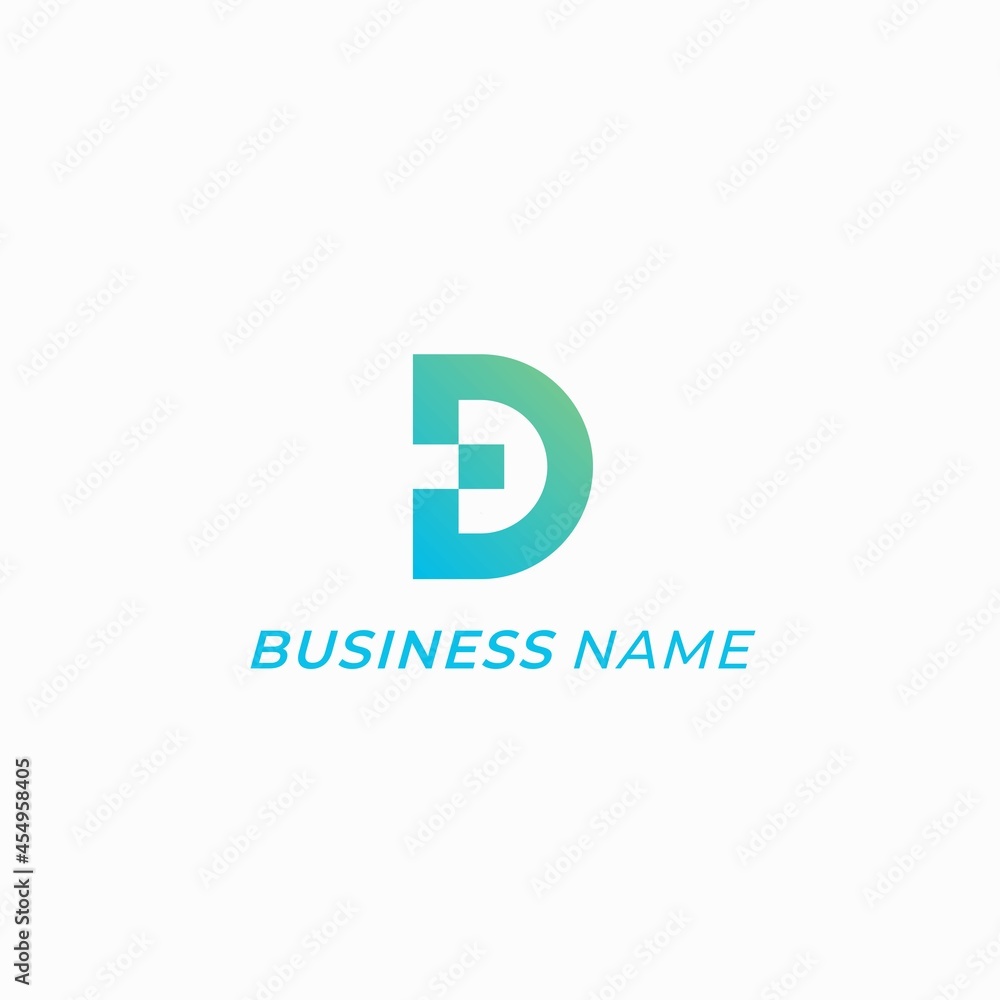 logo design creative digital letter D