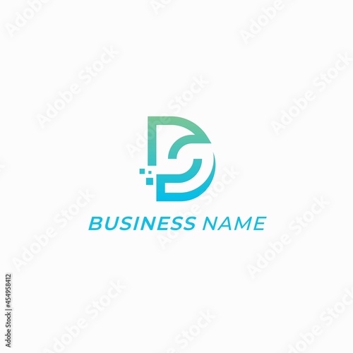 logo design digital letter D and S