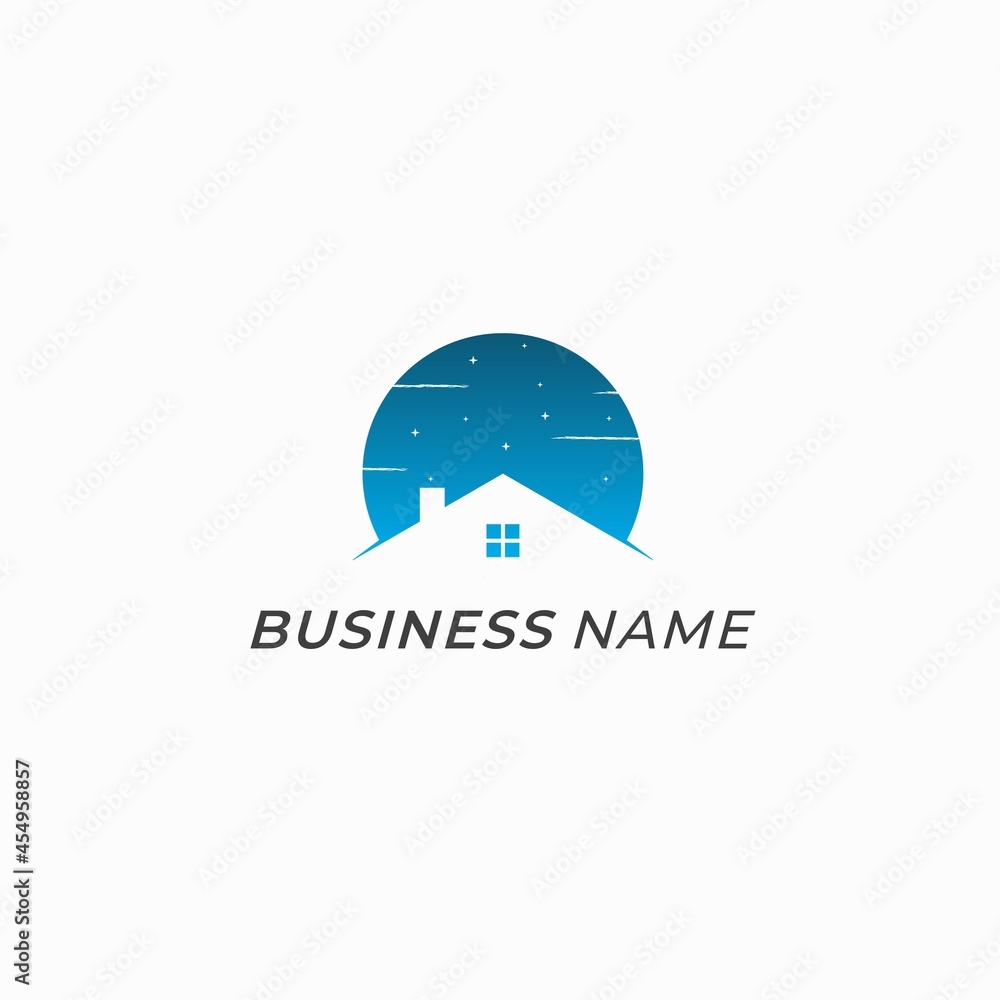 design logo sky night and house design logo sky night and house