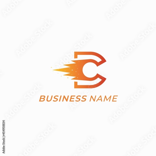 meteor logo design letter D and C