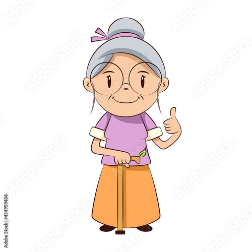 Old woman thumbs up