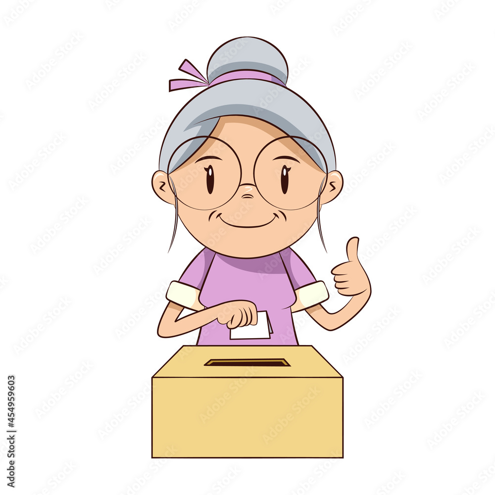 Old woman voting Old woman voting