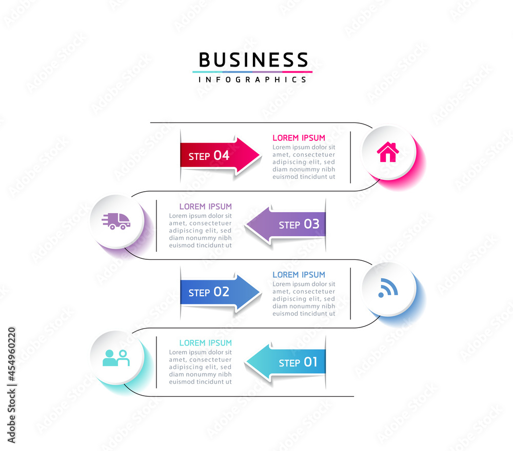 Vector illustration, infographics design, template, marketing, information, with 4 options or steps