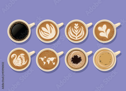 eight coffee cups