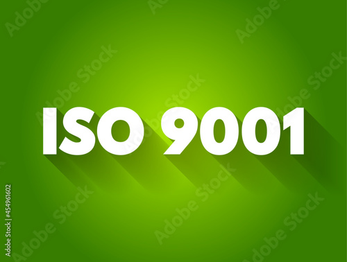 ISO 9001 text quote, concept background