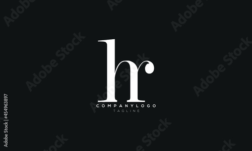 HR, RH, Abstract initial monogram letter alphabet logo design