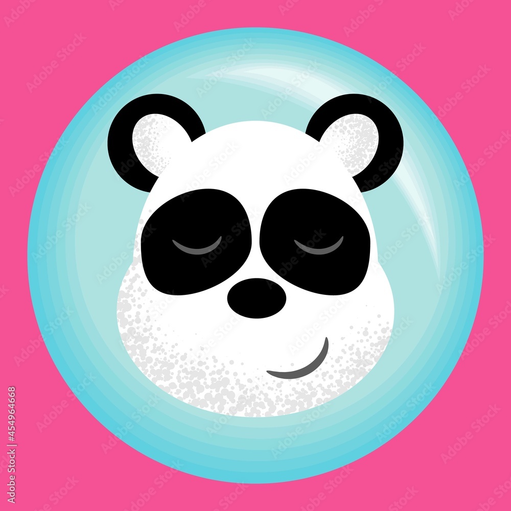 Cute Panda with pin and Pink background for kids. Cute Panda with pin and Pink background for kids.