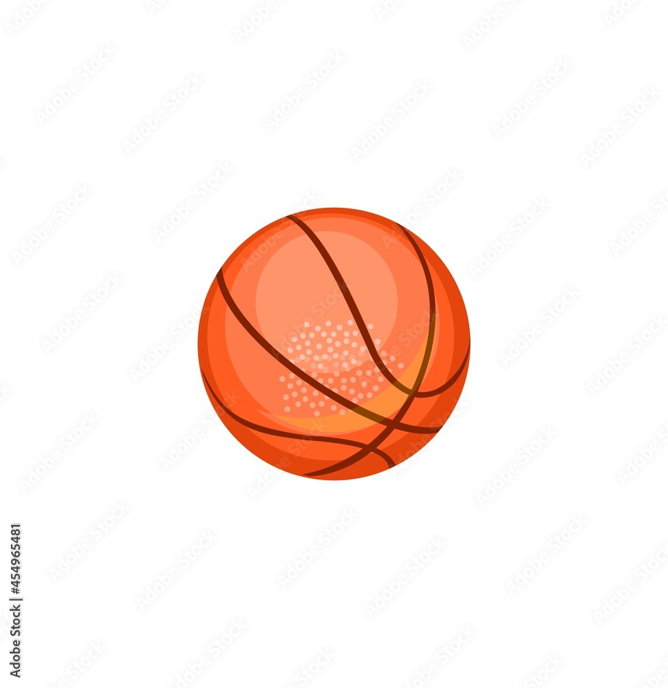 Basketball ball. Sports equipment for athletes. Isolated on white background. Symbol, icon. Colorful Illustration Vector