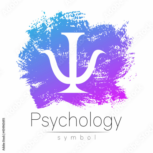 Modern Vector logo of Psychology Letter Psi in Creative style. Logotype in vector. Design concept. Brand company. Blue color on white background.