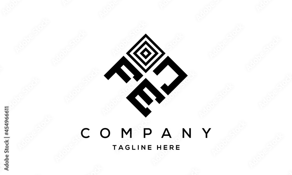square FJE three latter logo vector square FJE three latter logo vector