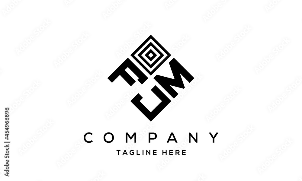 Obraz premium square FMJ three latter logo vector