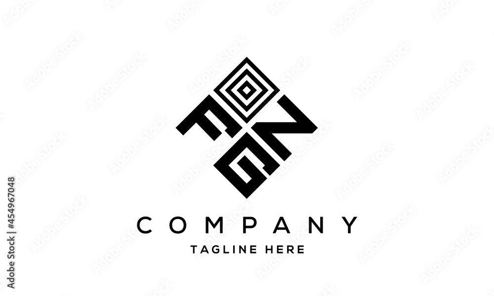  square FNG three latter logo vector