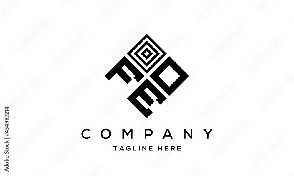  square FOE three latter logo vector
