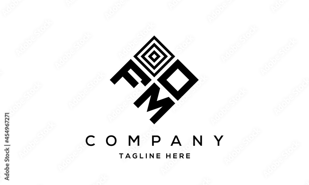square FOM three latter logo vector square FOM three latter logo vector