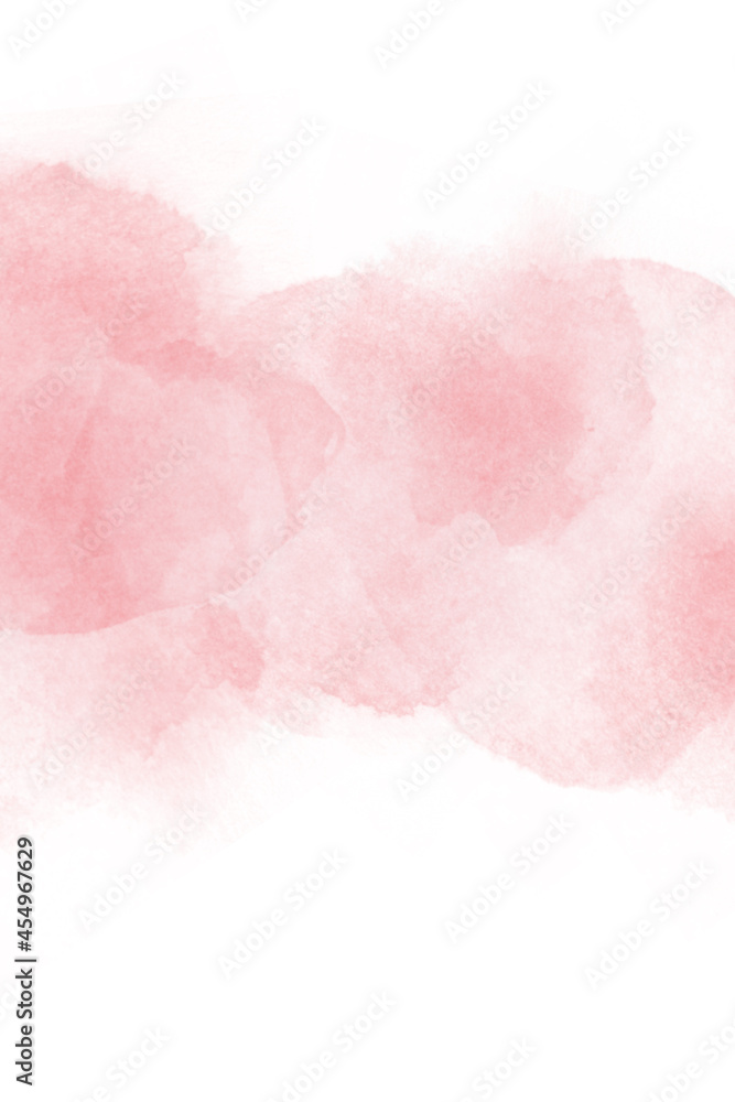 Pink watercolor abstraction on white paper. Grunge background. Retro, vintage background.